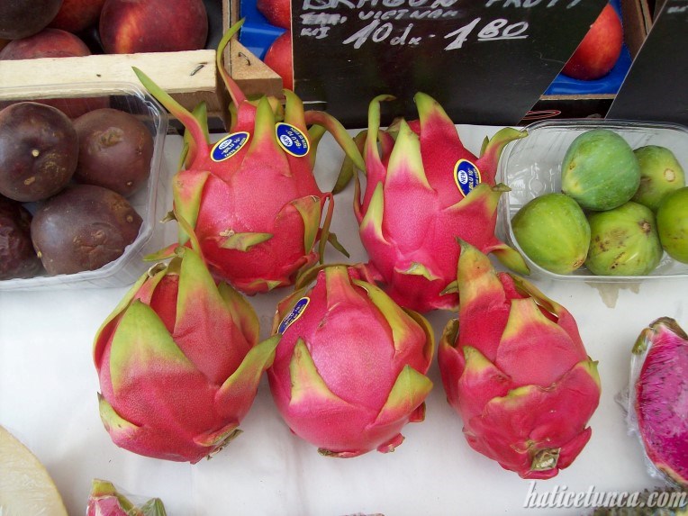 Pink dragon fruits